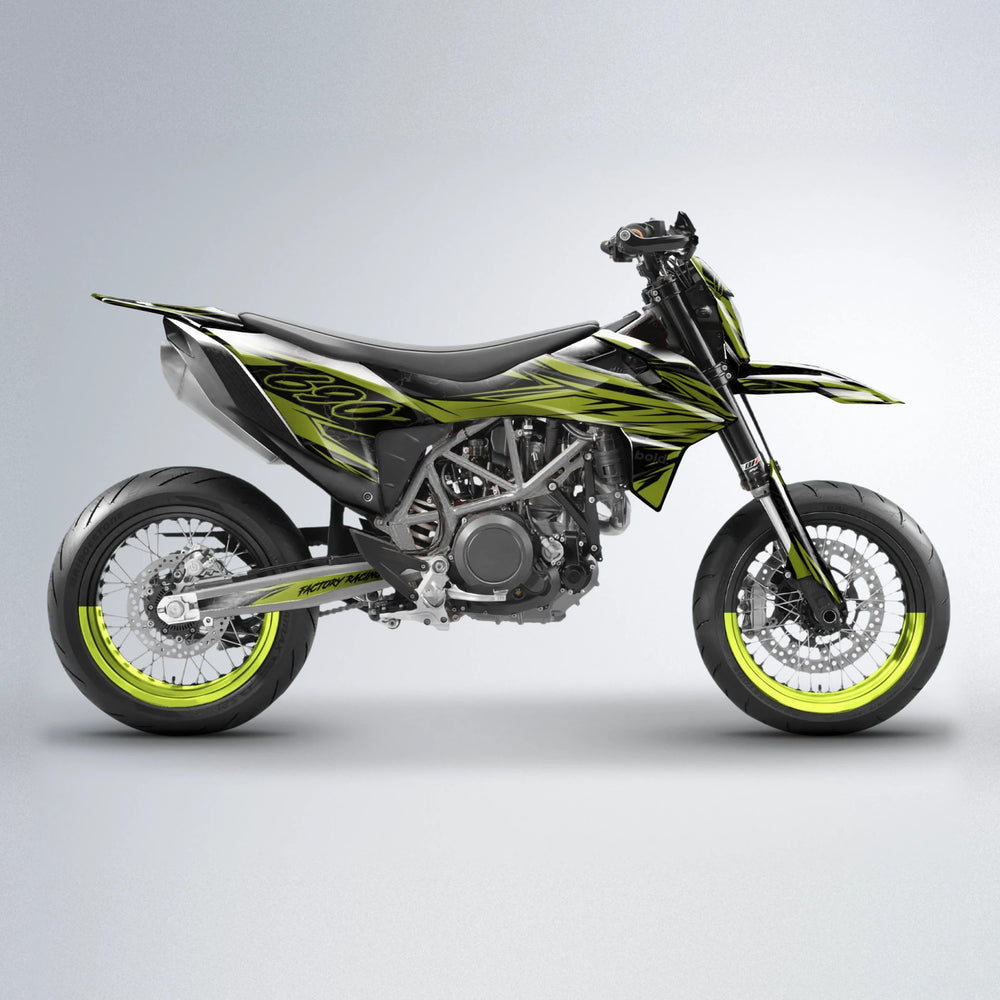REDRUM KTM SMC 690 supermoto graphics kit in Olive