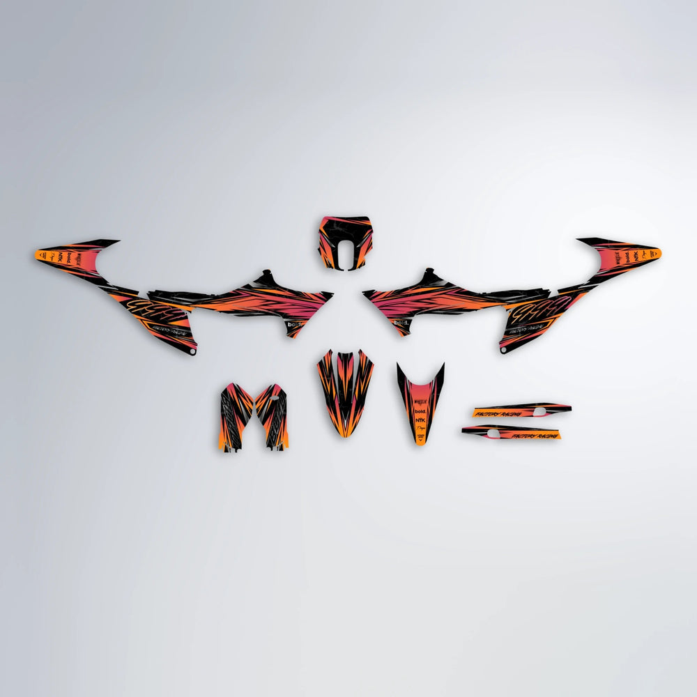 REDRUM Stark Varg SM graphics kit parts layout in Orange