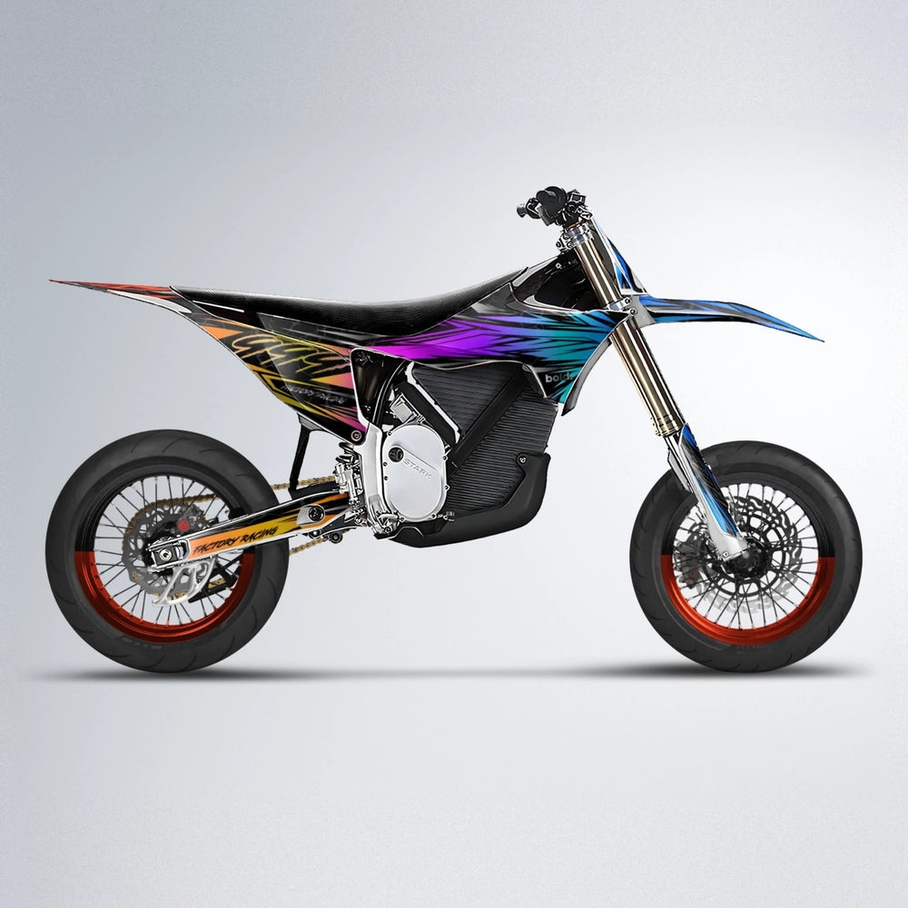 REDRUM Stark Varg SM supermoto graphics kit in Sunset Fade