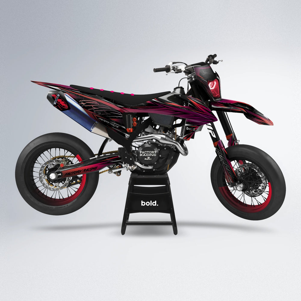 REDRUM supermoto graphics kit in Black & Red