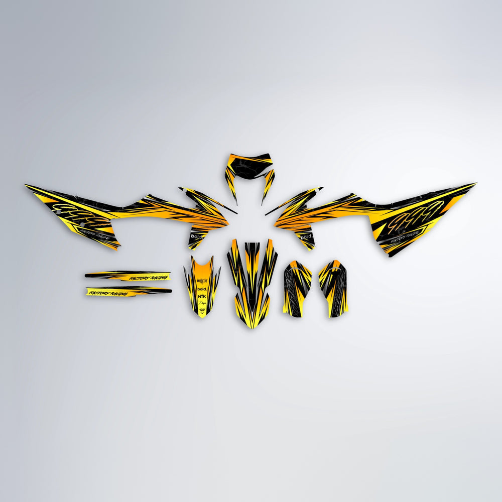 REDRUM graphics kit parts layout in Yellow