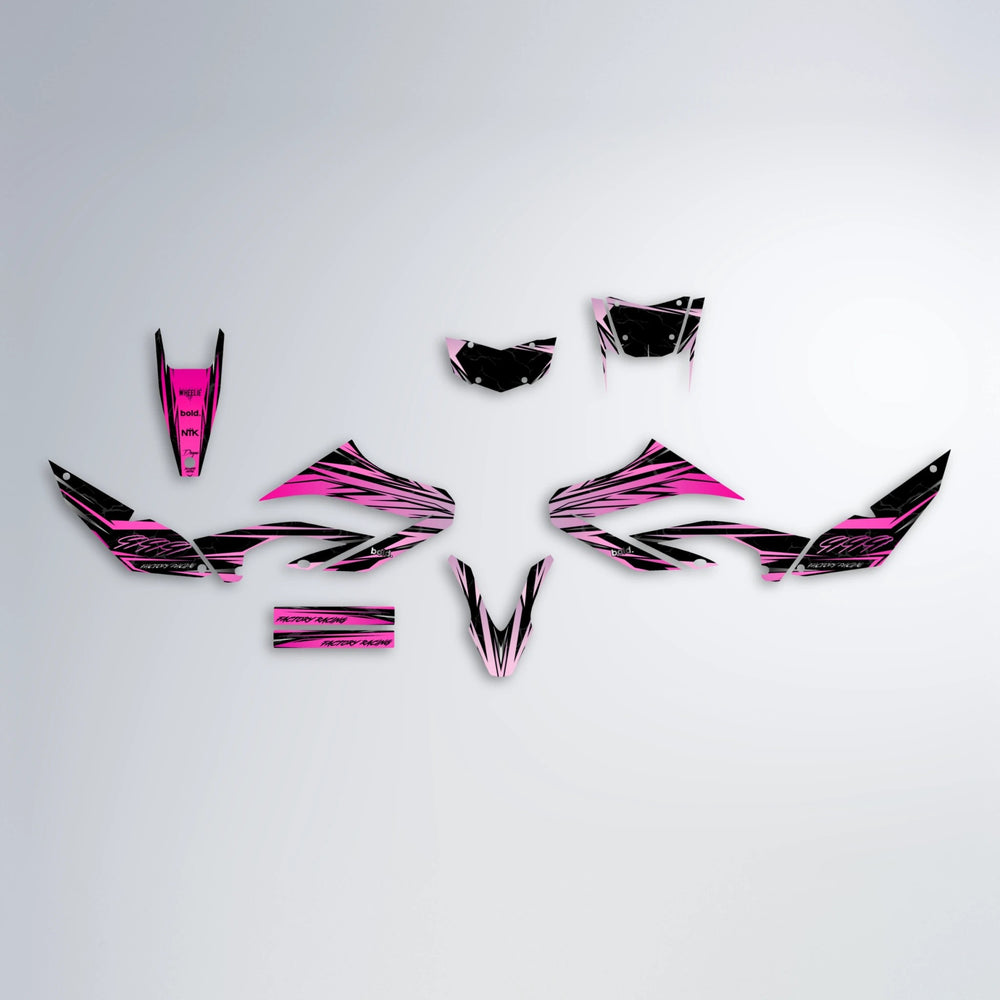 REDRUM Yamaha WR 125X graphics kit parts layout in Flamingo