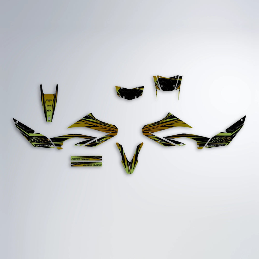 REDRUM Yamaha WR 125X graphics kit parts layout in Olive