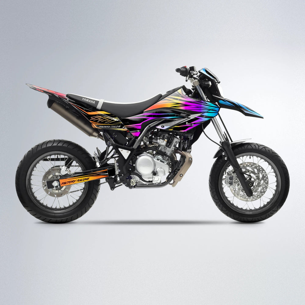 REDRUM Yamaha WR 125X supermoto graphics kit in Sunset Fade