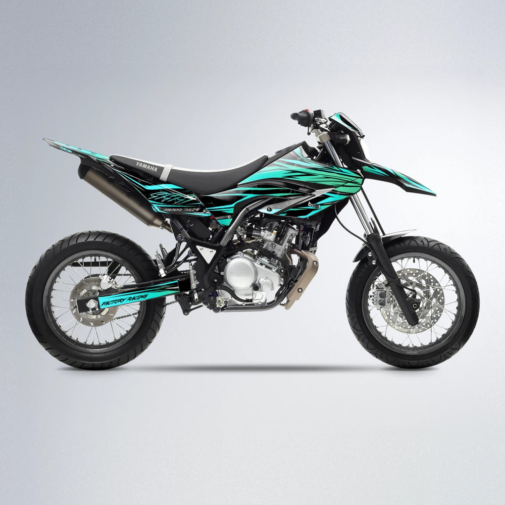 REDRUM Yamaha WR 125X supermoto graphics kit in Teal