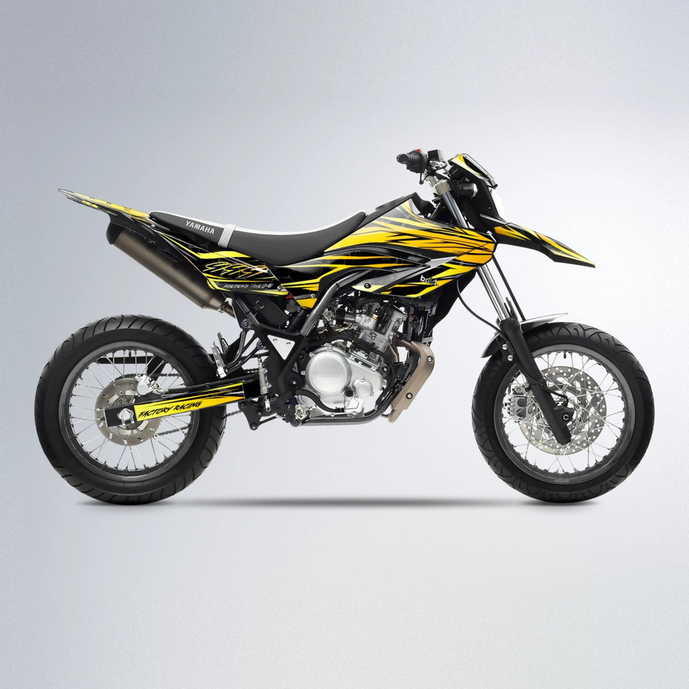 REDRUM Yamaha WR 125X supermoto graphics kit in Yellow