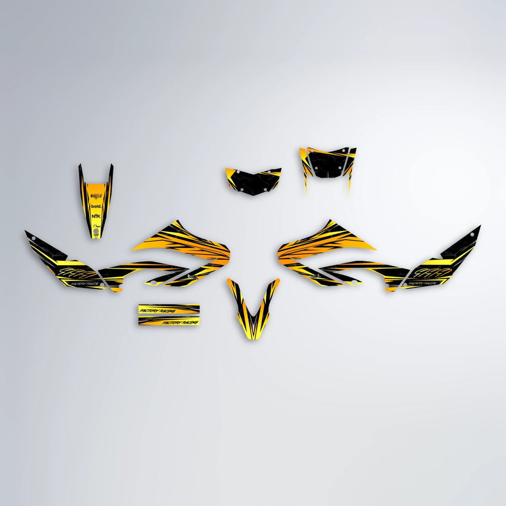 REDRUM Yamaha WR 125X graphics kit parts layout in Yellow