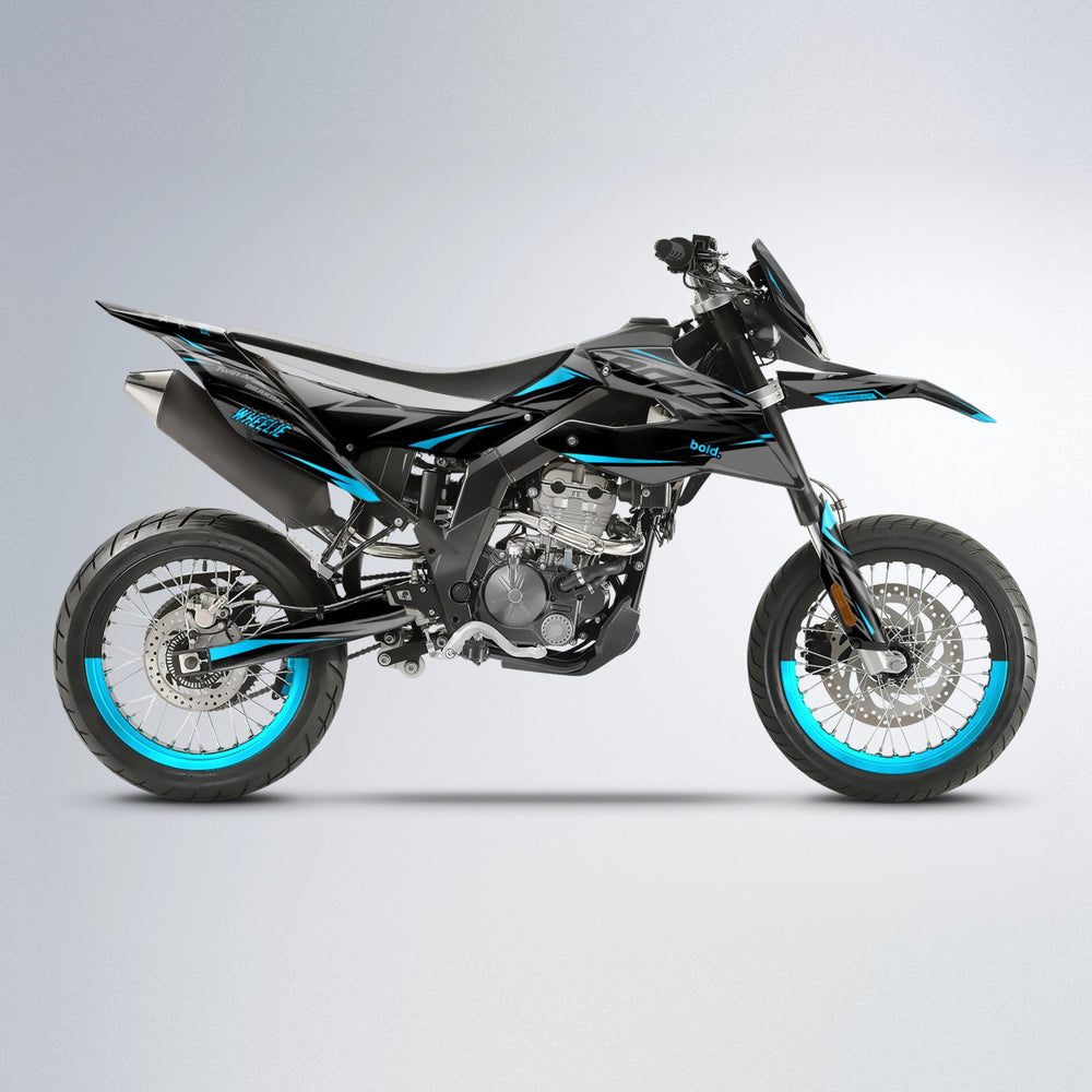 RETAIN Aprilia SX 125 supermoto graphics kit in Blue