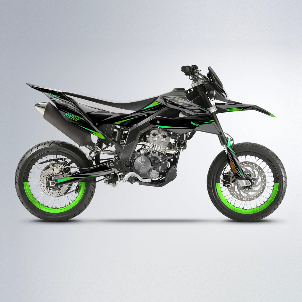 RETAIN Aprilia SX 125 supermoto graphics kit in Green