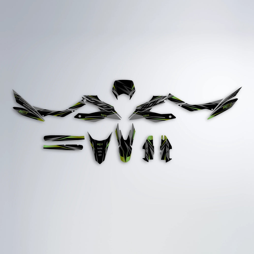 RETAIN Aprilia SX 125 graphics kit parts layout in Olive