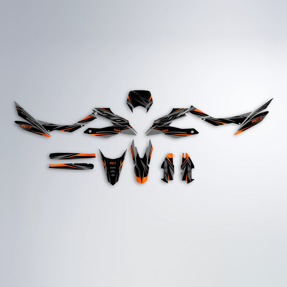 RETAIN Aprilia SX 125 graphics kit parts layout in Orange