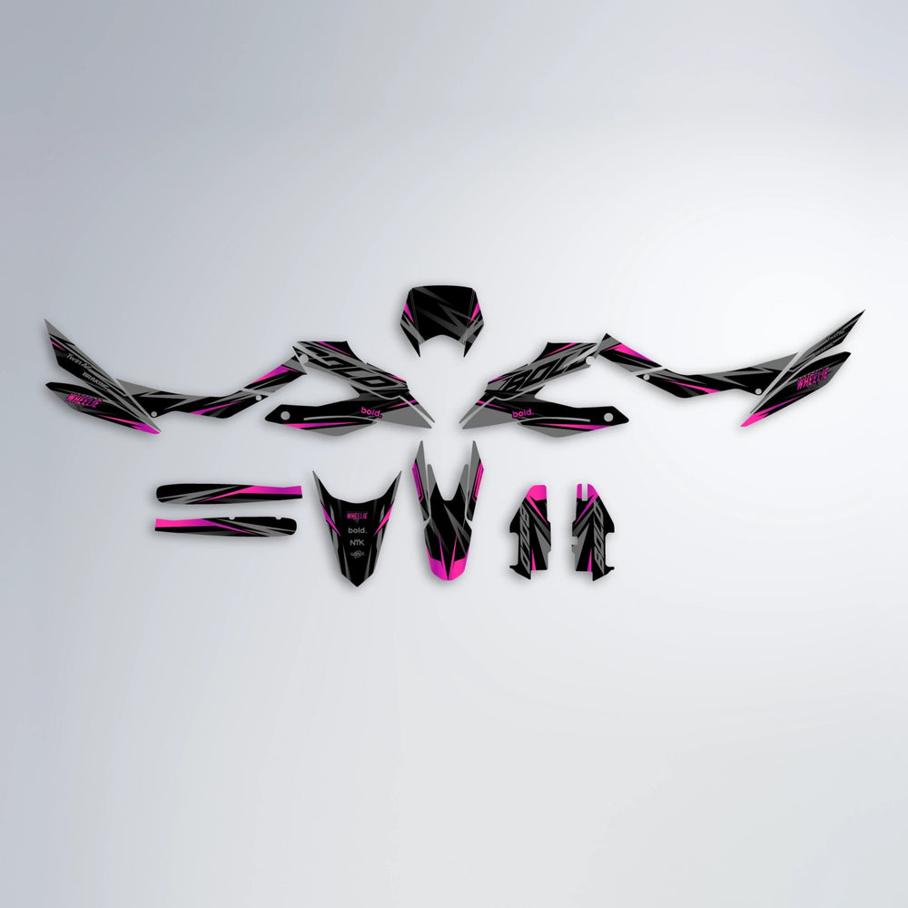 RETAIN Aprilia SX 125 graphics kit parts layout in Pink