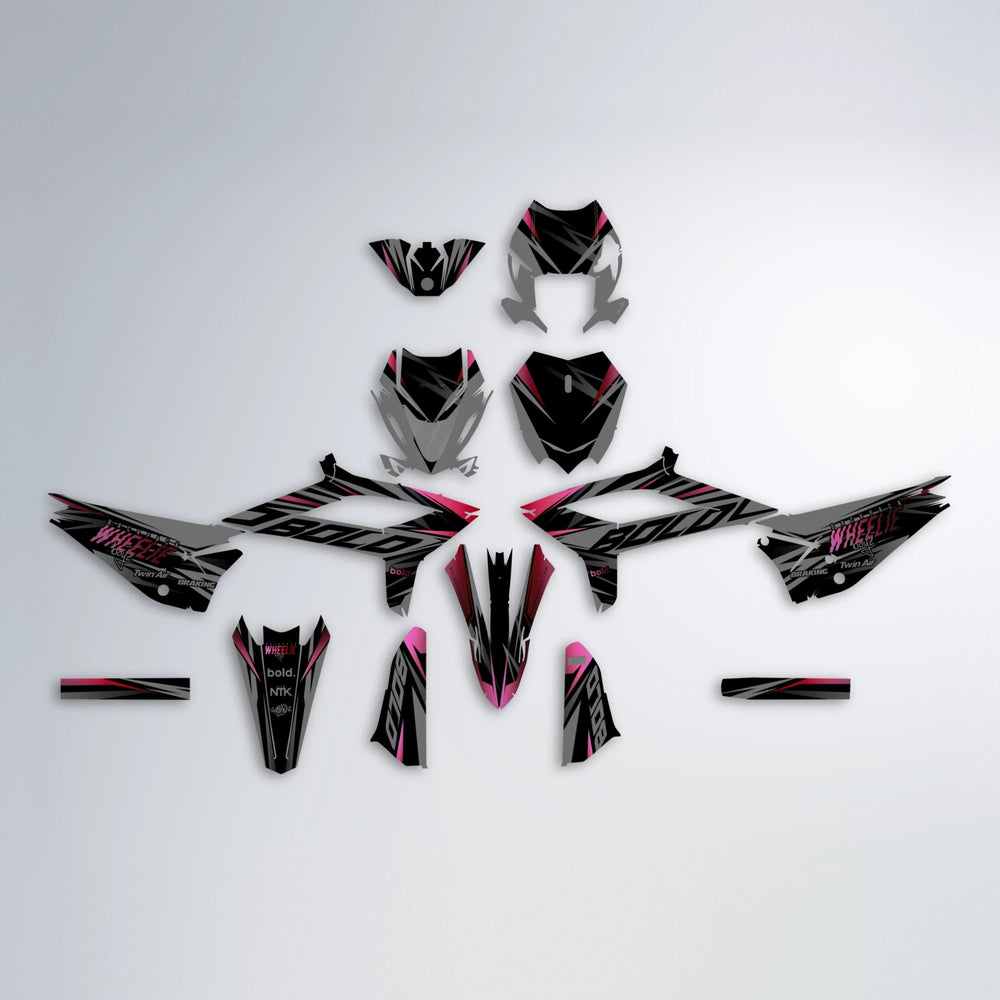 RETAIN Beta graphics kit parts layout in Black & Red
