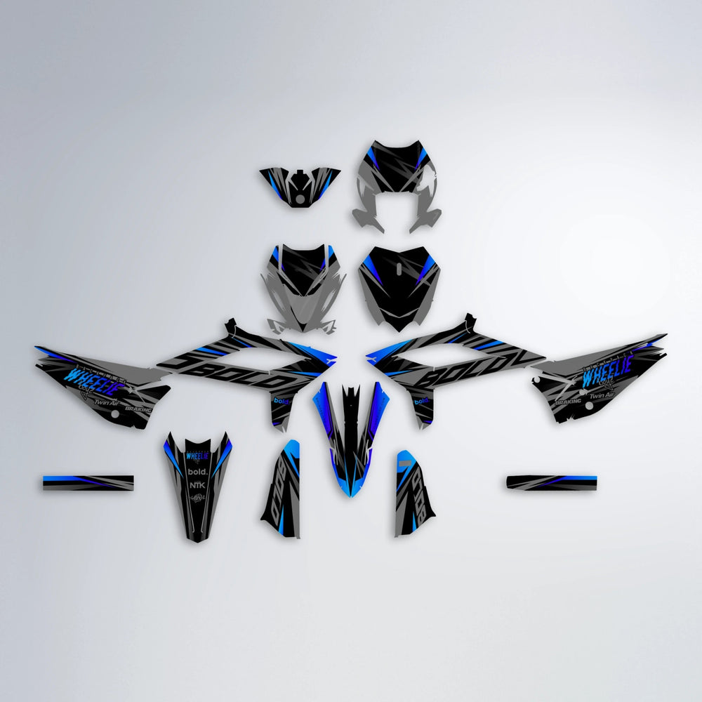 RETAIN Beta graphics kit parts layout in Blue