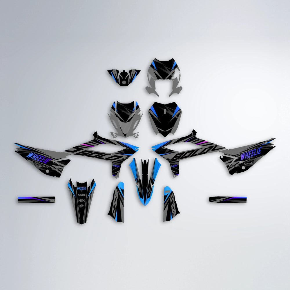 RETAIN Beta graphics kit parts layout in Blue Purple Fade