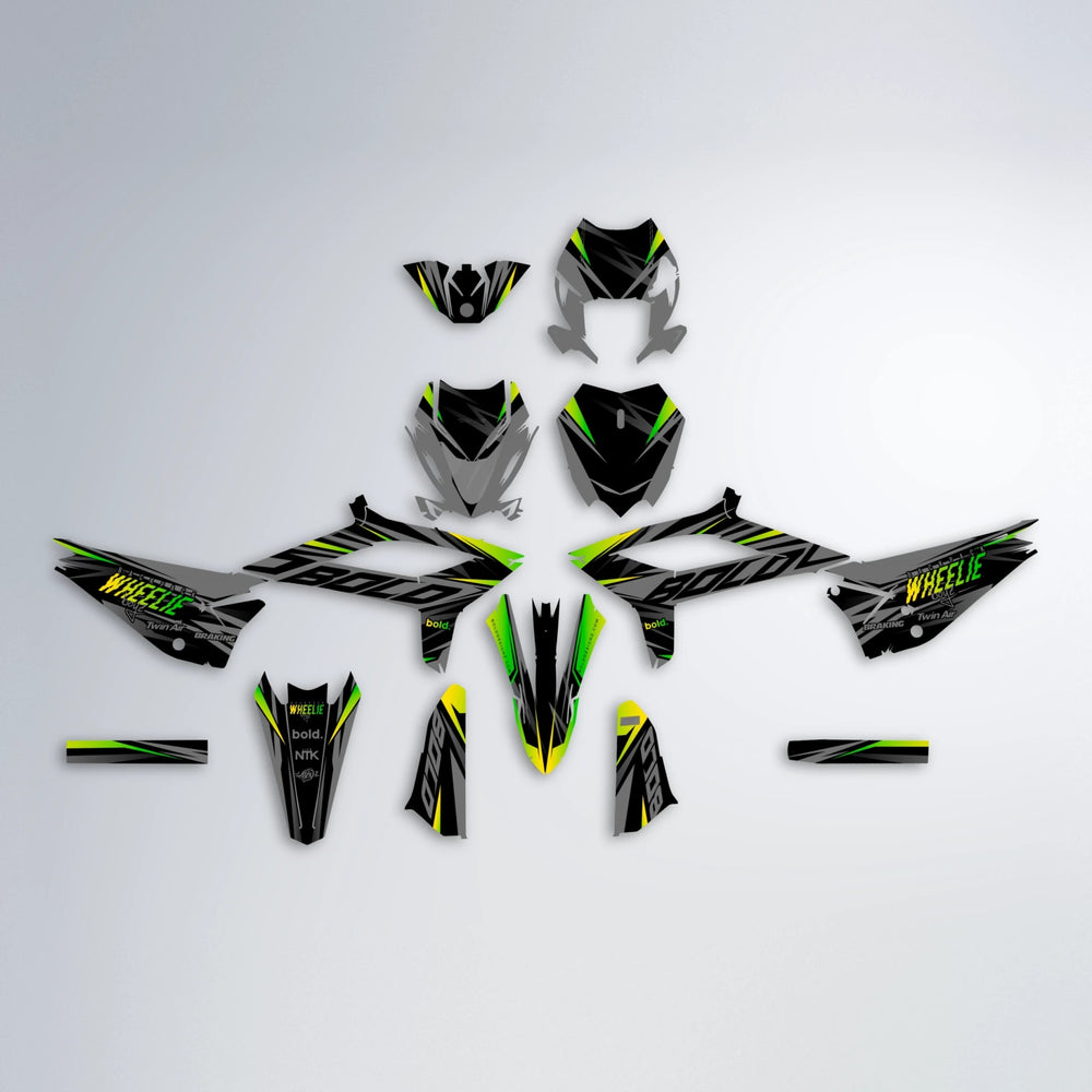 RETAIN Beta graphics kit parts layout in Green