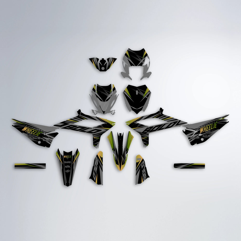 RETAIN Beta graphics kit parts layout in Olive