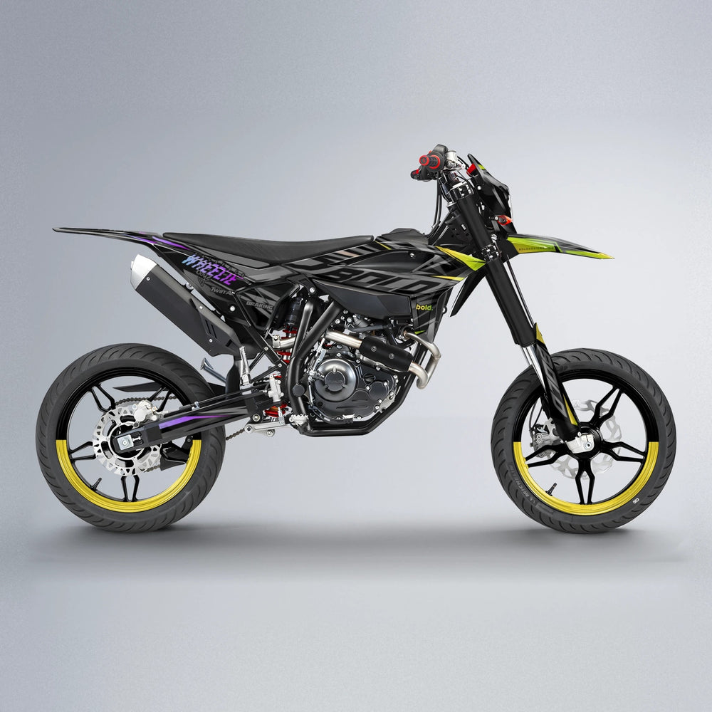 RETAIN Beta supermoto graphics kit in Purple & Yellow