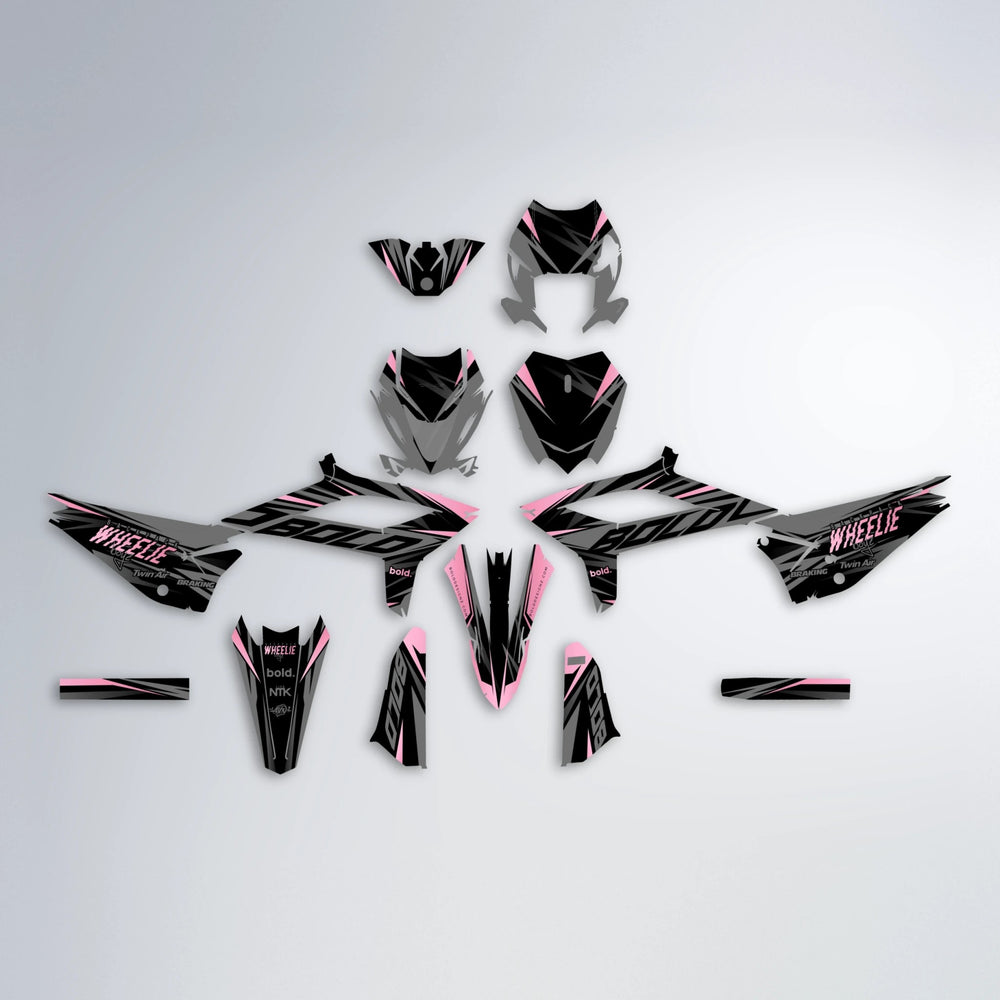 RETAIN Beta graphics kit parts layout in Sakura Pink