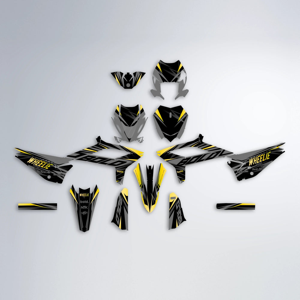 RETAIN Beta graphics kit parts layout in Yellow