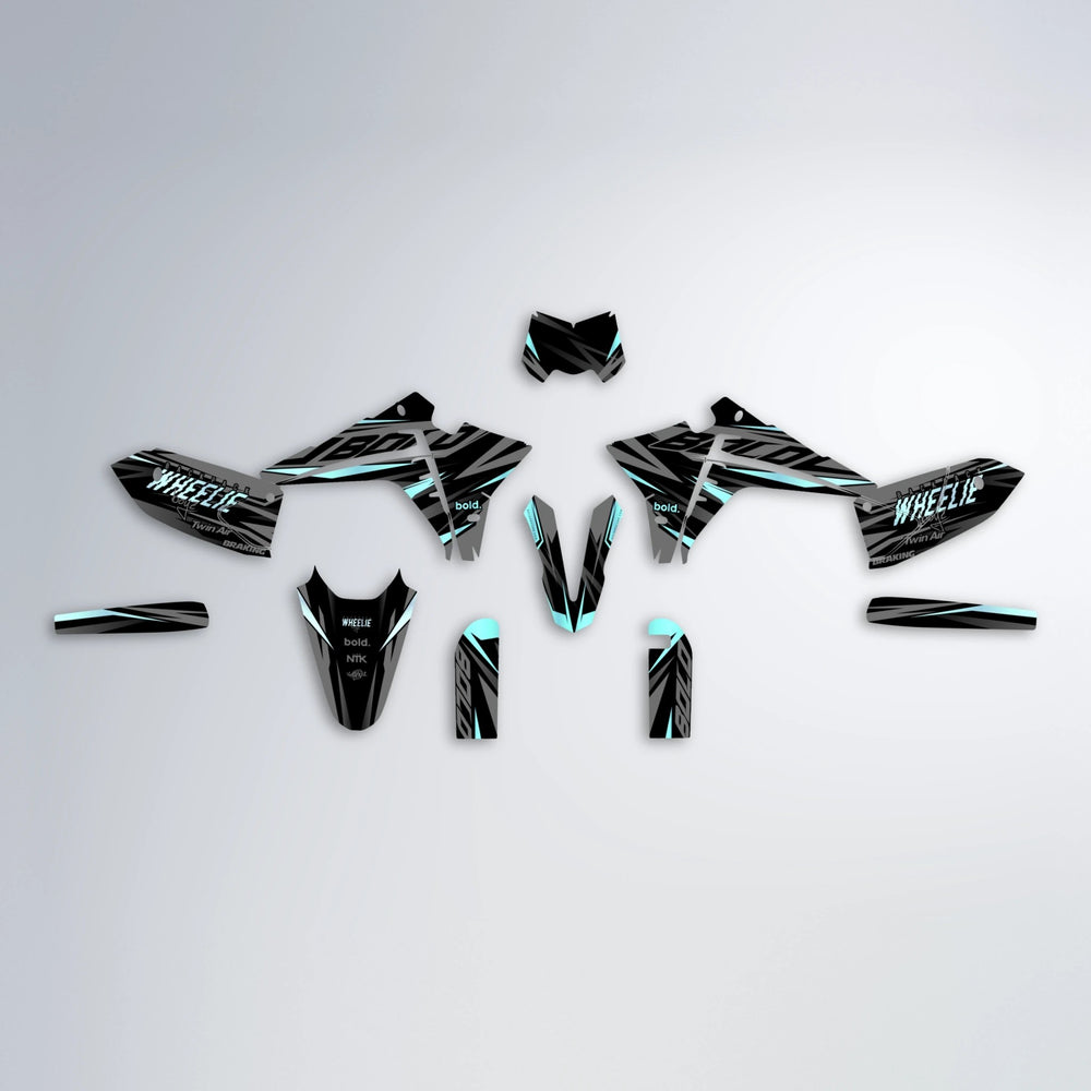 RETAIN Fantic graphics kit parts layout in Mint