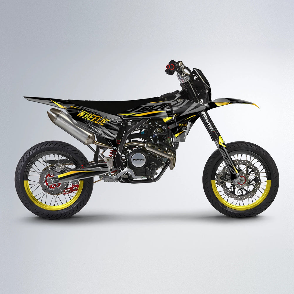 RETAIN Fantic supermoto graphics kit in Yellow