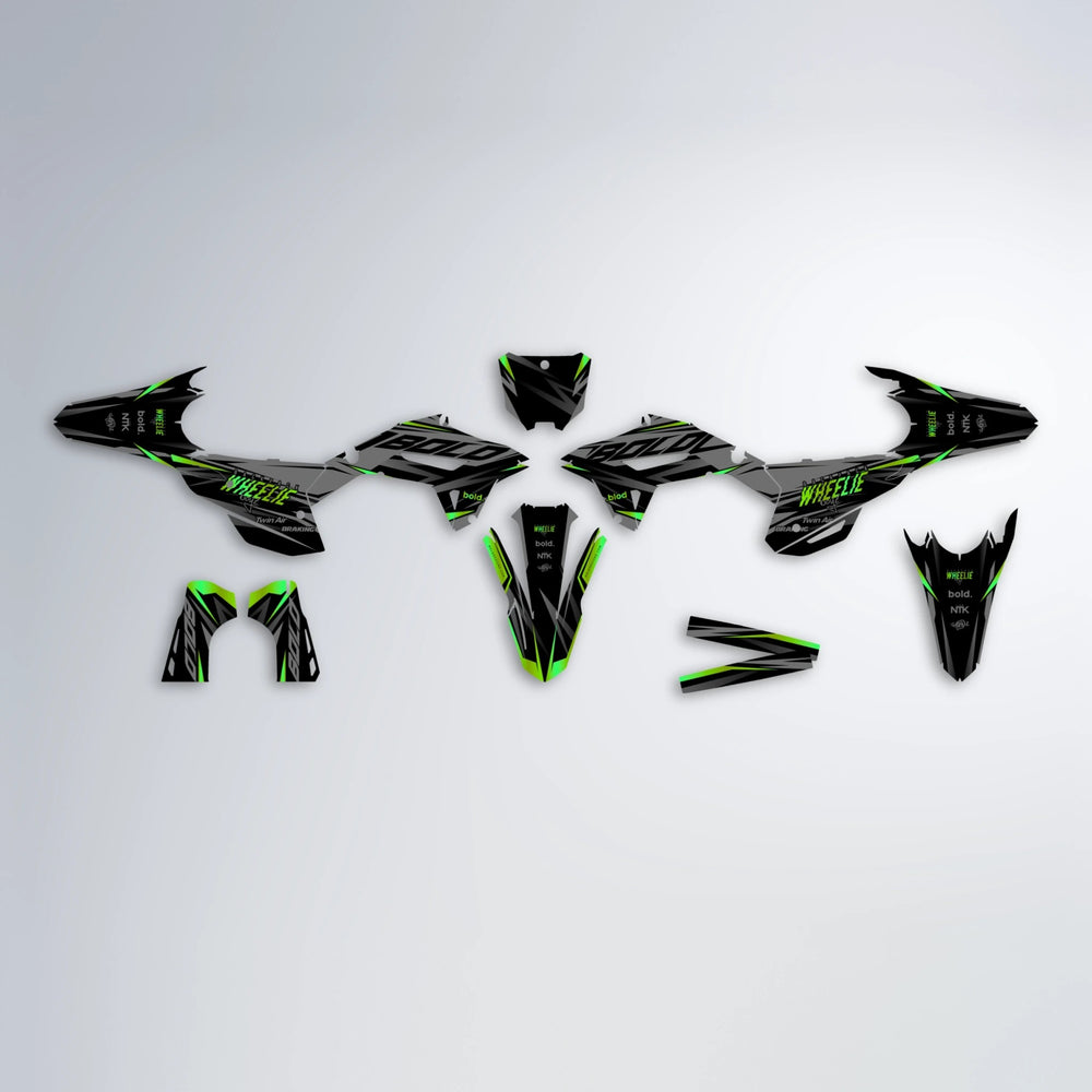 RETAIN Honda graphics kit parts layout in Green