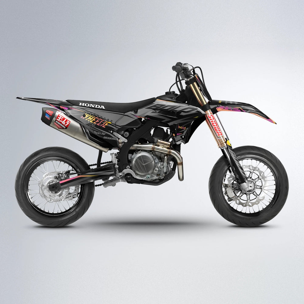 RETAIN Honda supermoto graphics kit in Pink & Yellow