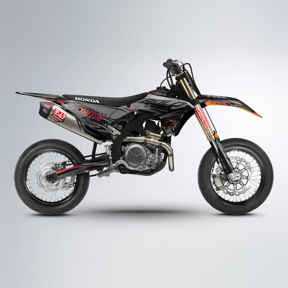 RETAIN Honda supermoto graphics kit in Red & Orange