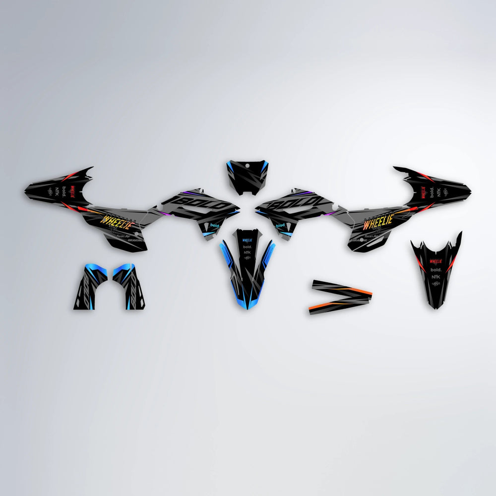 RETAIN Honda graphics kit parts layout in Sunset Fade