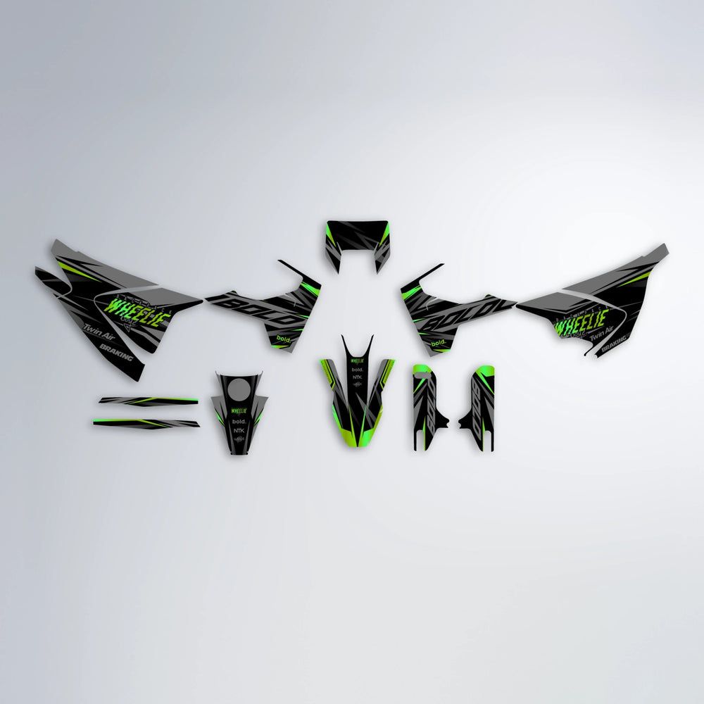 RETAIN Husqvarna 701 graphics kit parts layout in Green