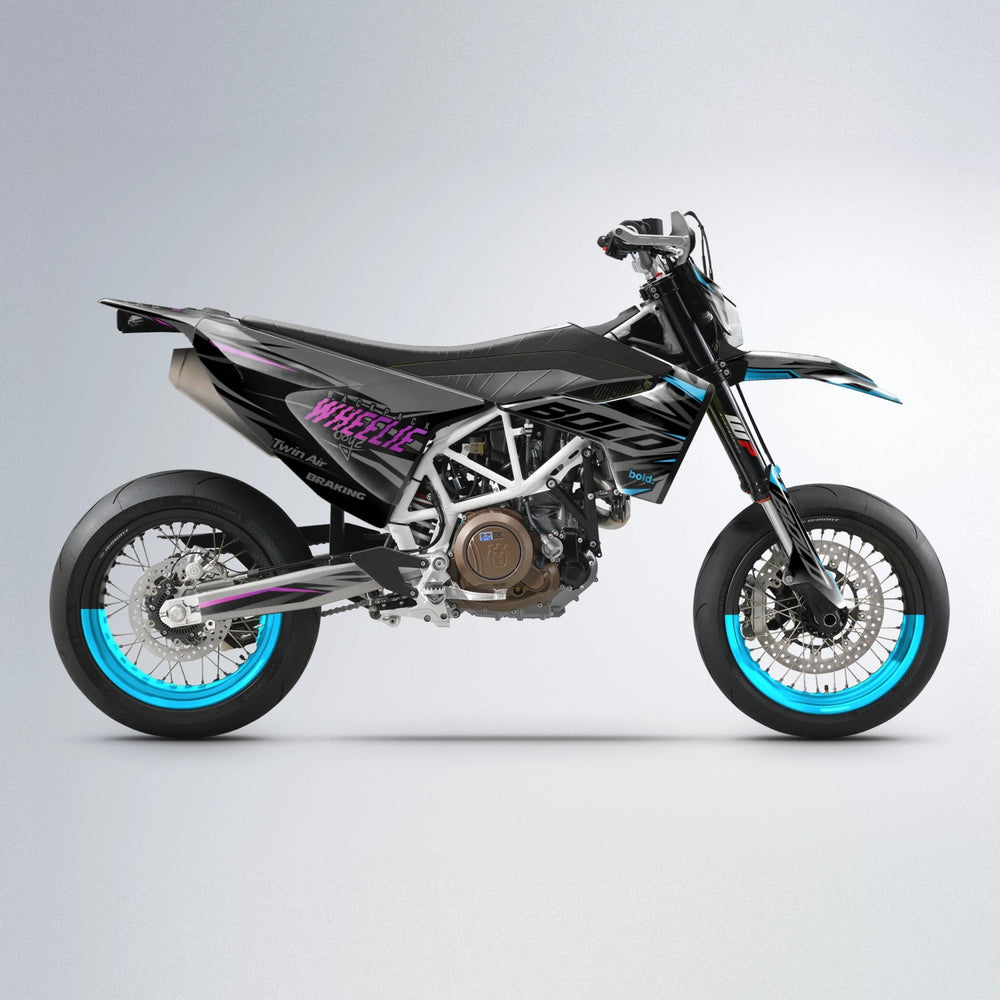 RETAIN Husqvarna 701 supermoto graphics kit in Pink & Light Blue