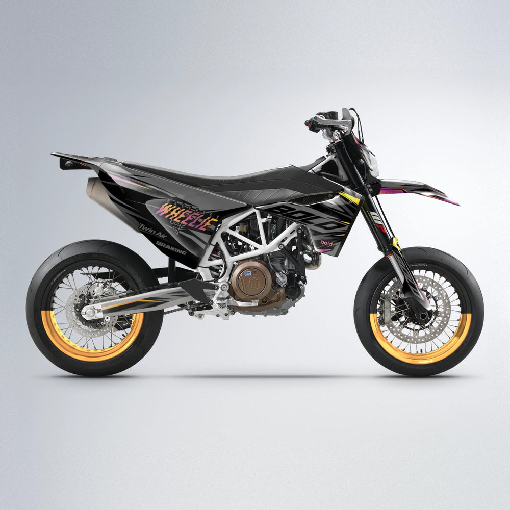 RETAIN Husqvarna 701 supermoto graphics kit in Pink & Yellow