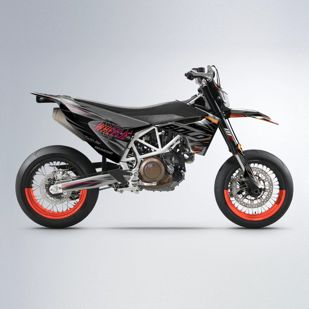 RETAIN Husqvarna 701 supermoto graphics kit in Red & Orange