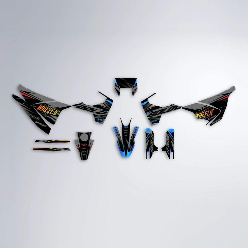 RETAIN Husqvarna 701 graphics kit parts layout in Sunset Fade