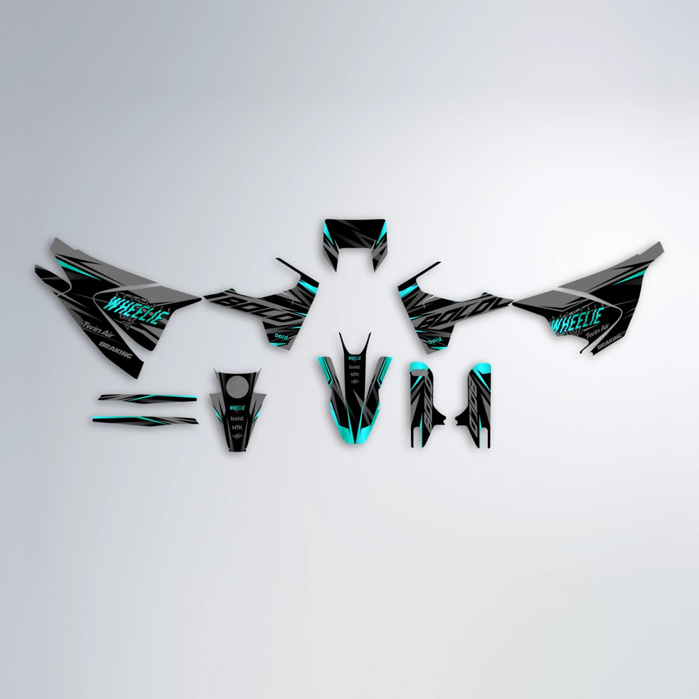 RETAIN Husqvarna 701 graphics kit parts layout in Teal