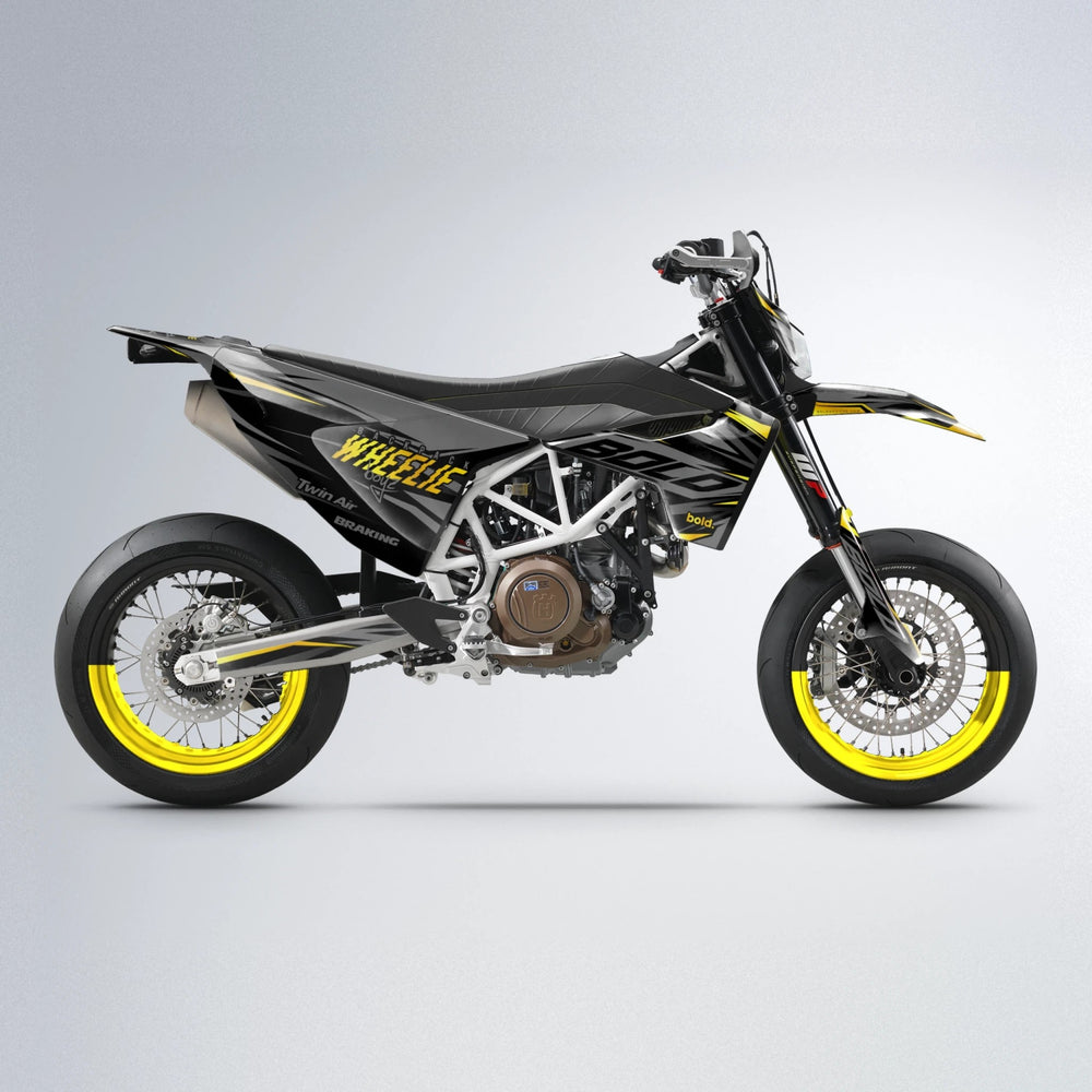 RETAIN Husqvarna 701 supermoto graphics kit in Yellow