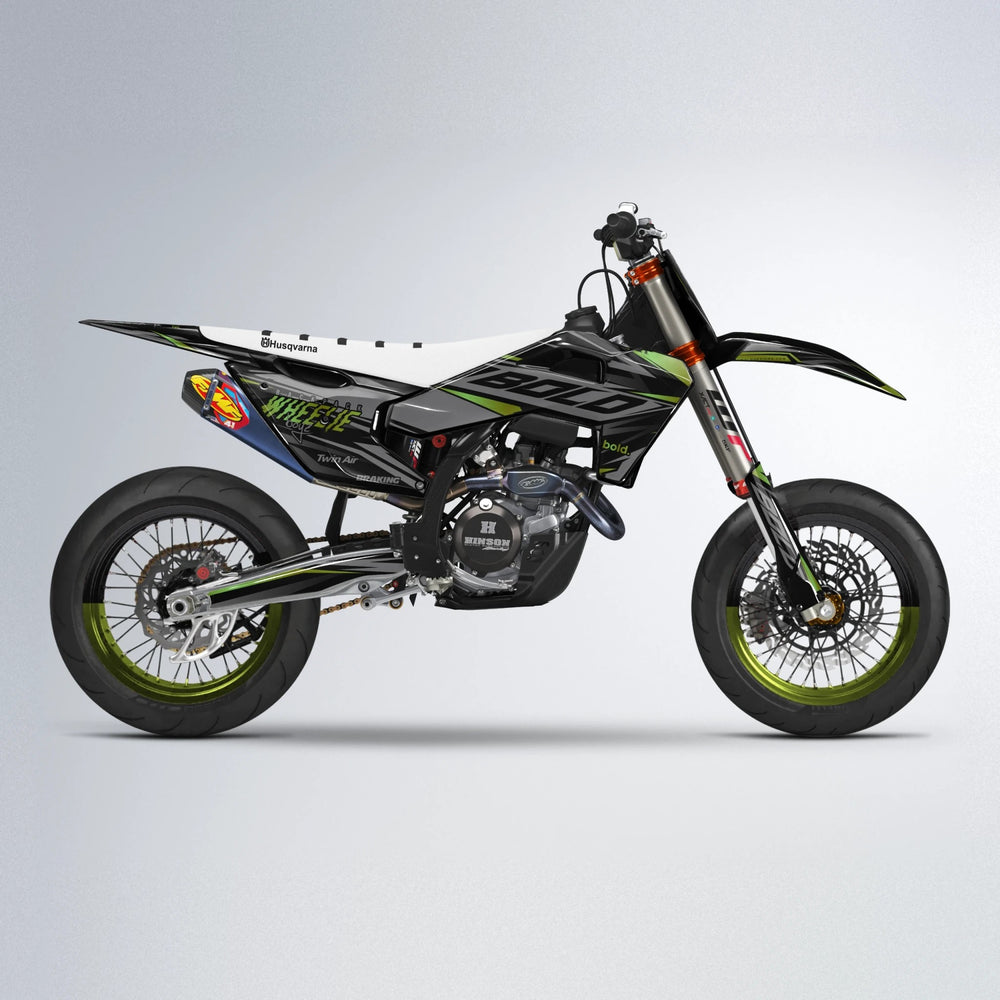 RETAIN Husqvarna FE/TE supermoto graphics kit in Olive