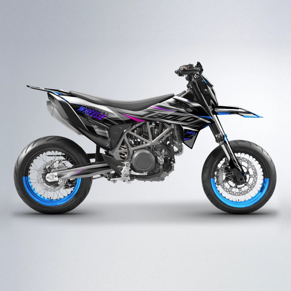 RETAIN KTM SMC 690 supermoto graphics kit in Blue Purple Fade