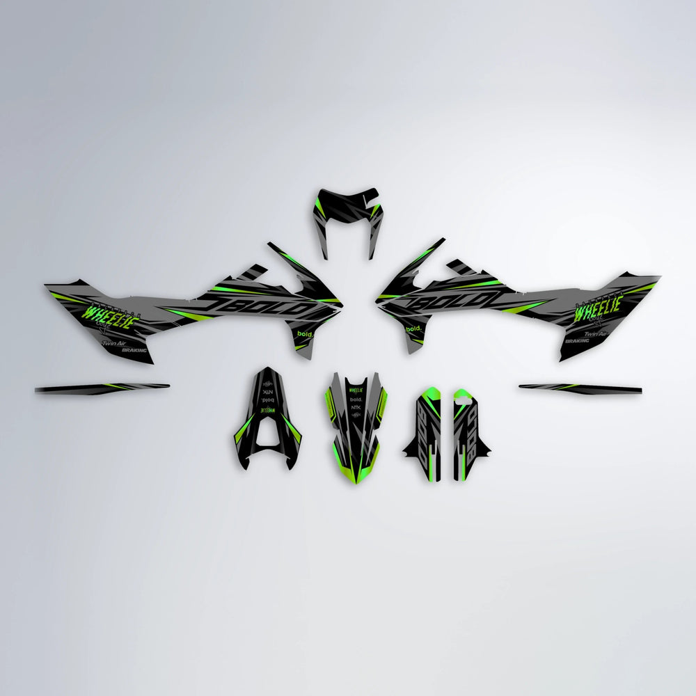 RETAIN KTM SMC 690 graphics kit parts layout in Green