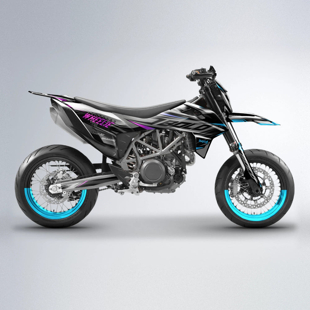 RETAIN KTM SMC 690 supermoto graphics kit in Pink & Light Blue