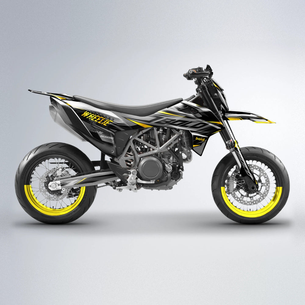RETAIN KTM SMC 690 supermoto graphics kit in Yellow