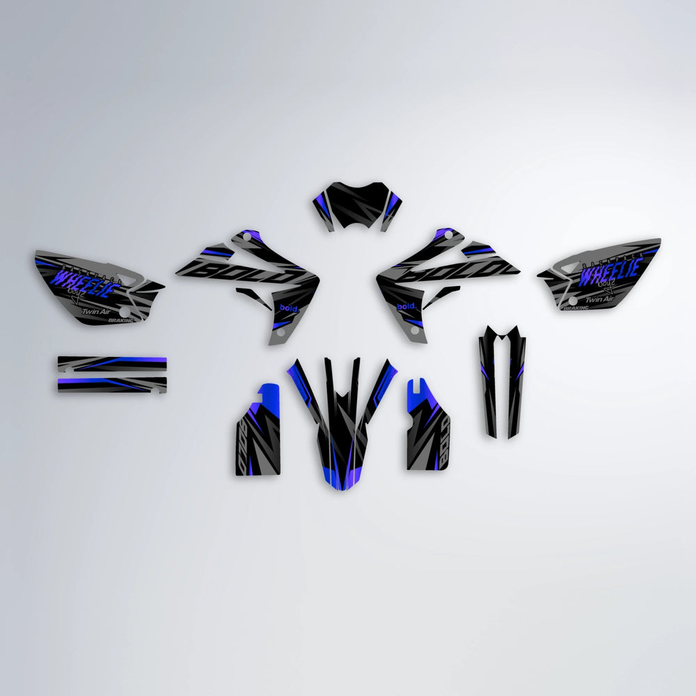 RETAIN Rieju MRT graphics kit parts layout in Blue