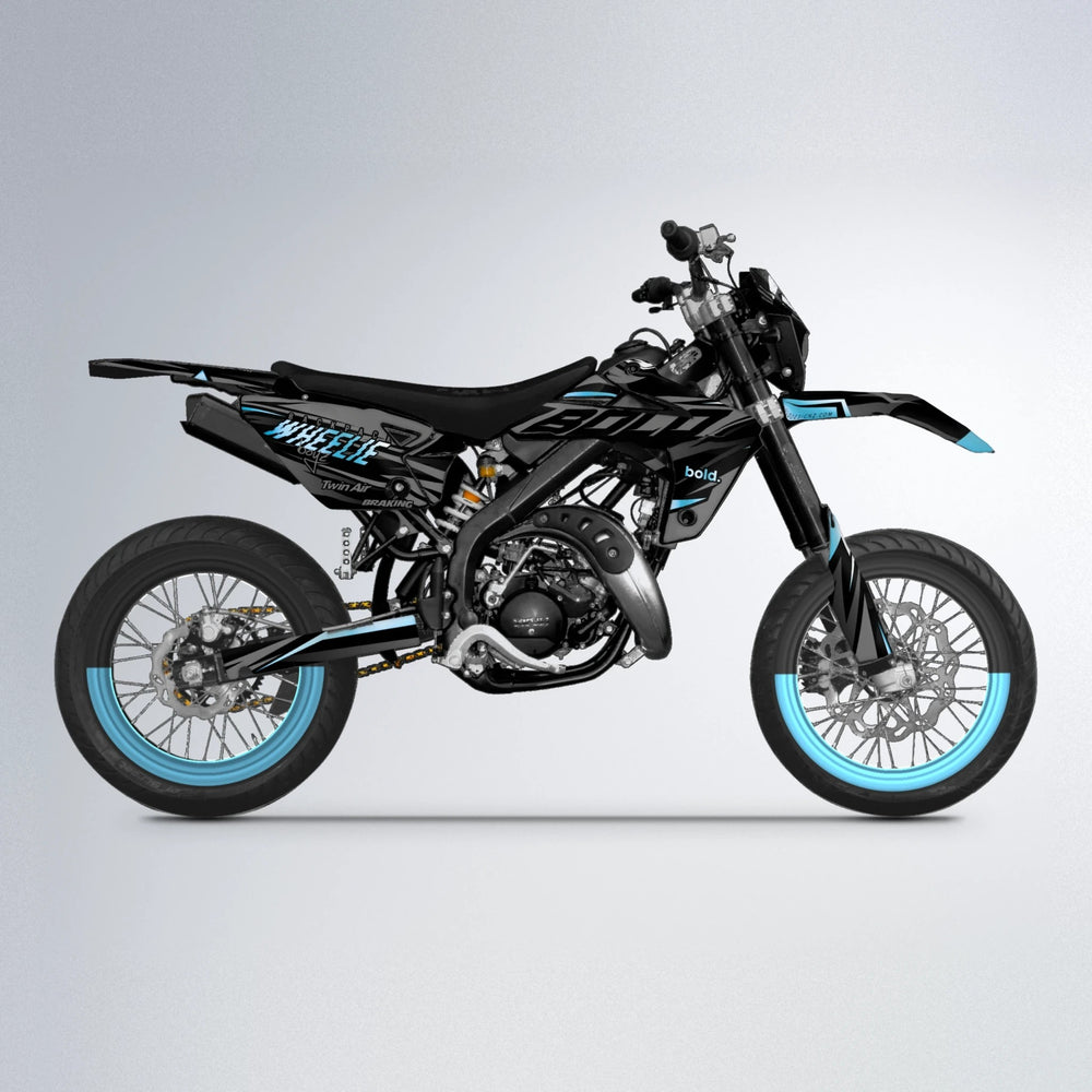 RETAIN Rieju MRT supermoto graphics kit in Light Blue & White