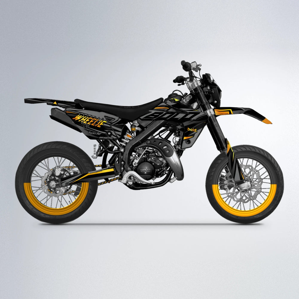RETAIN Rieju MRT supermoto graphics kit in Orange & Yellow