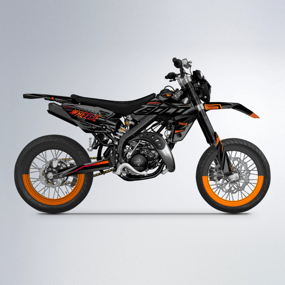 RETAIN Rieju MRT supermoto graphics kit in Red & Orange