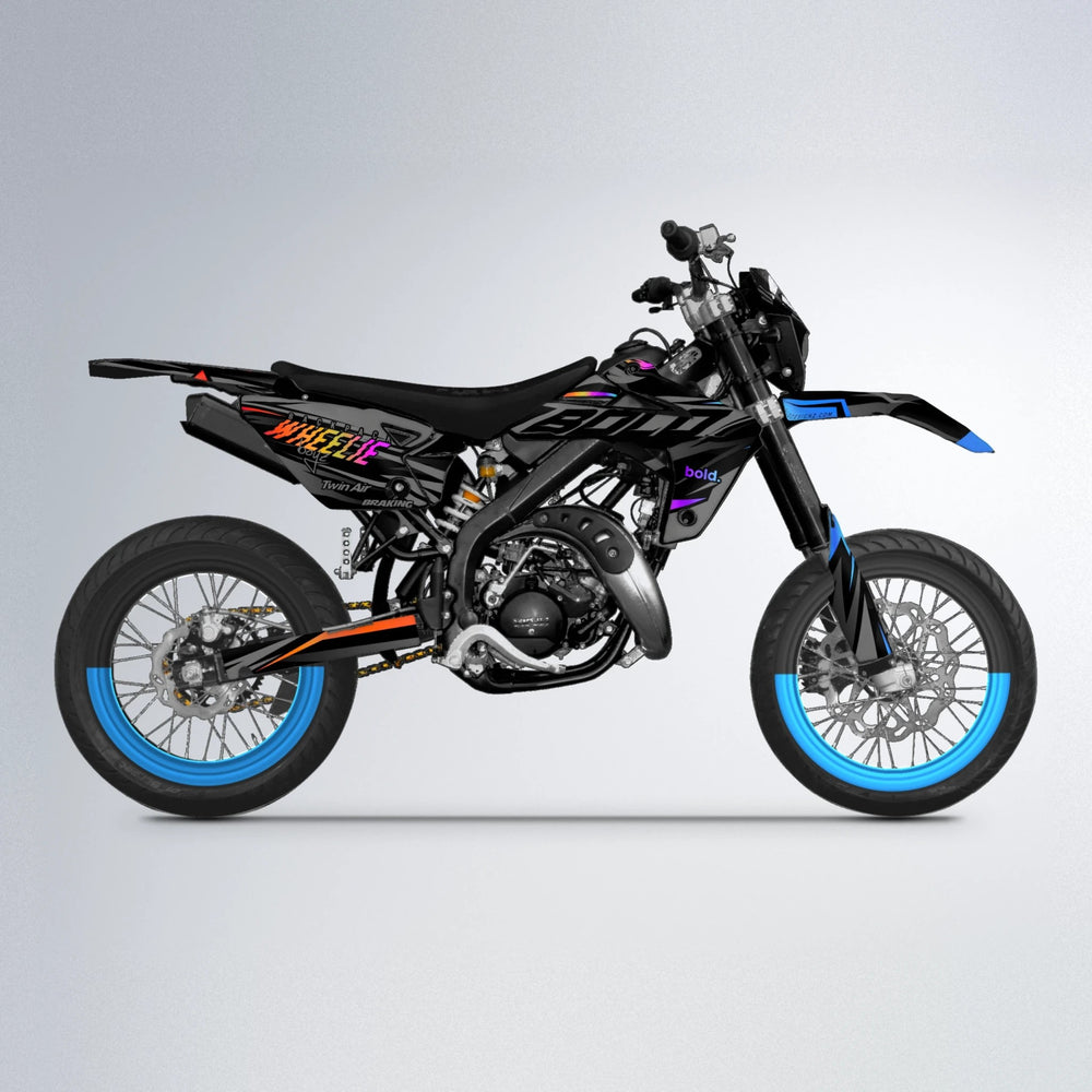 RETAIN Rieju MRT supermoto graphics kit in Sunset Fade