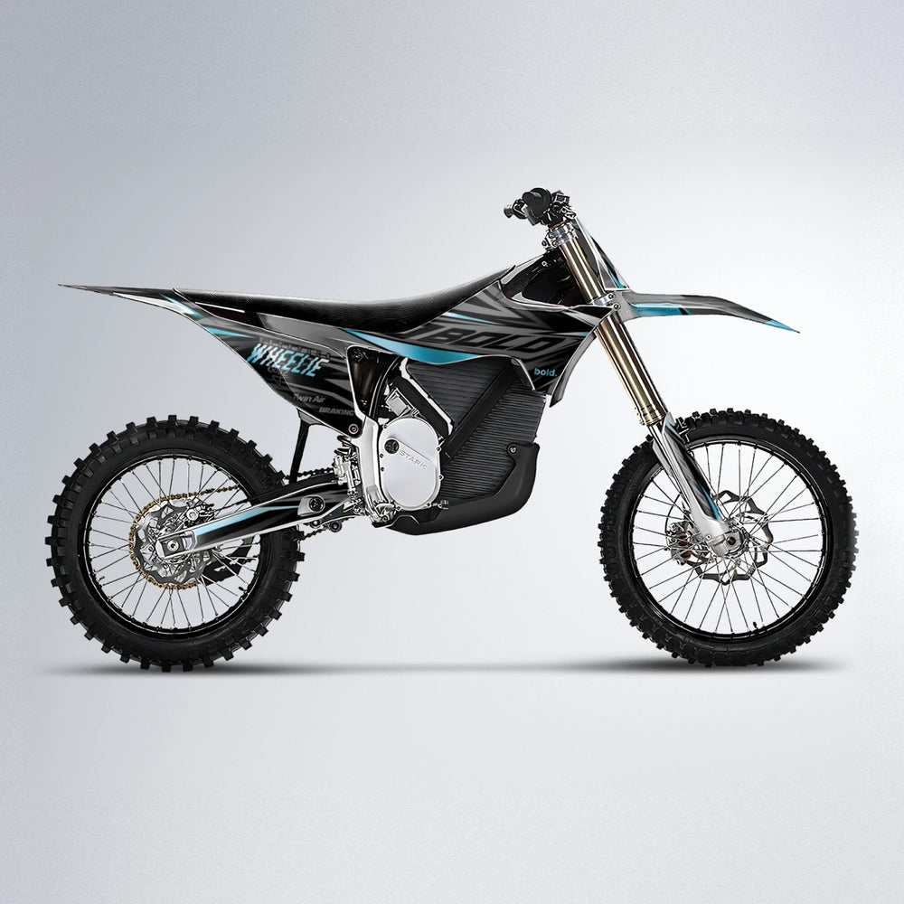 RETAIN Stark Varg MX motocross graphics kit in Light Blue & White