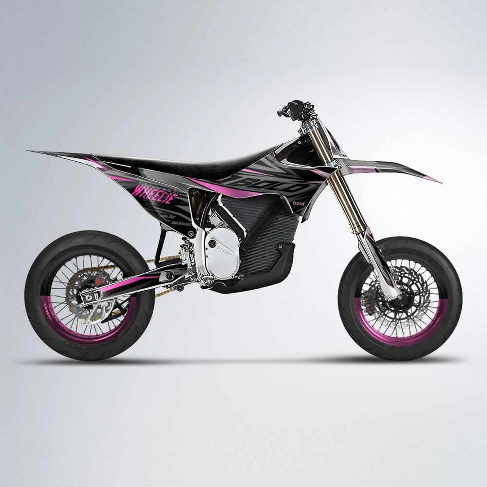 RETAIN Stark Varg SM supermoto graphics kit in Flamingo