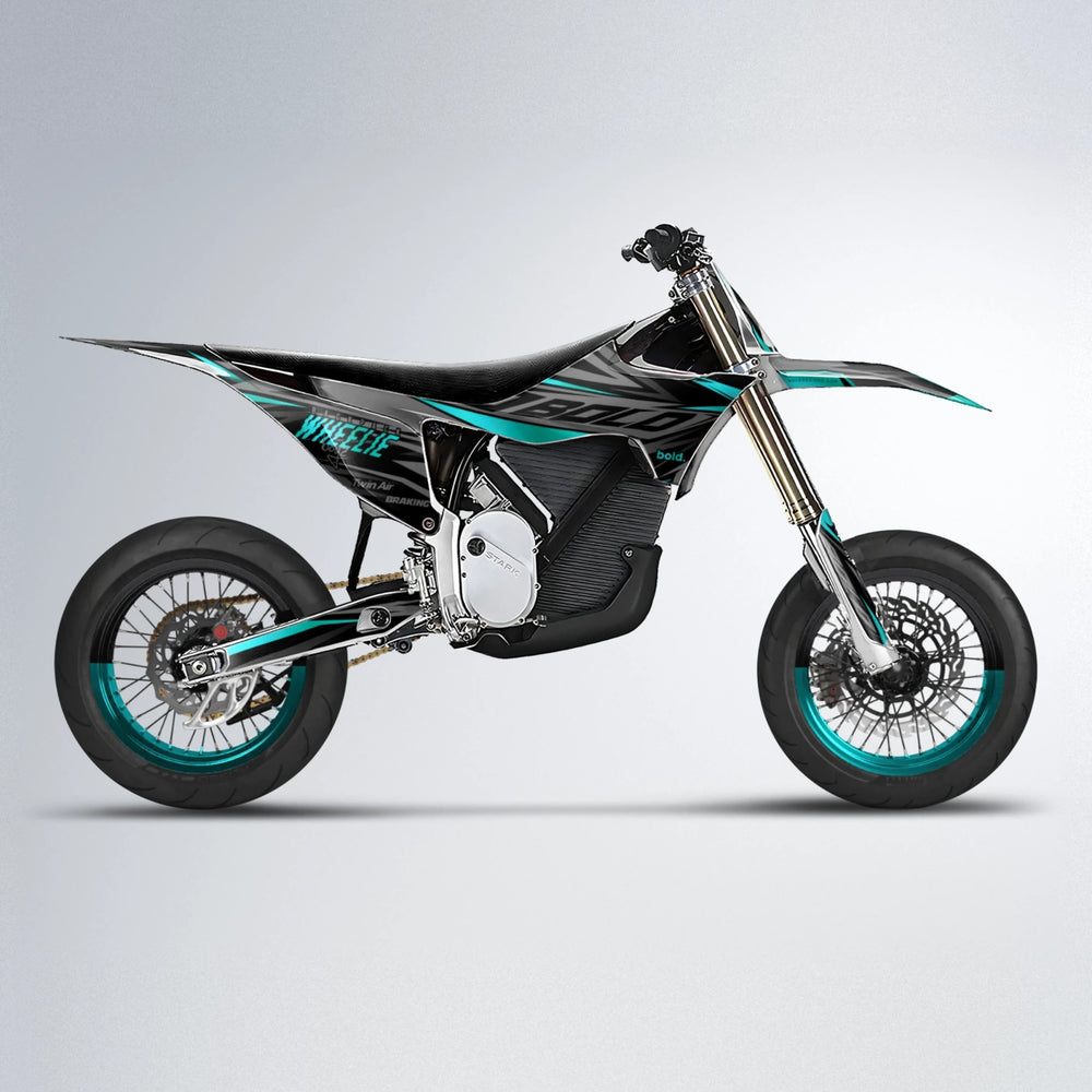RETAIN Stark Varg SM supermoto graphics kit in Teal